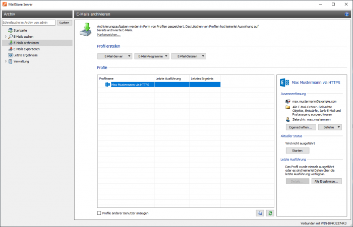 Quick Start Guide – MailStore Server Hilfe