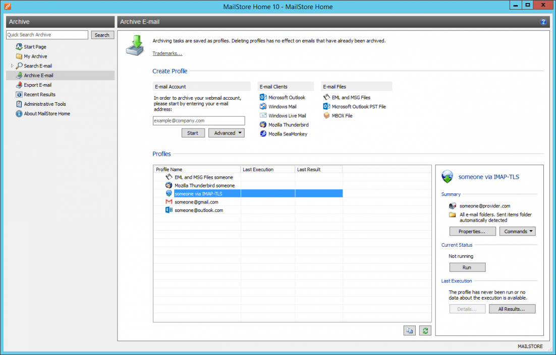 Email Archiving with MailStore Home Basics MailStore Home Help
