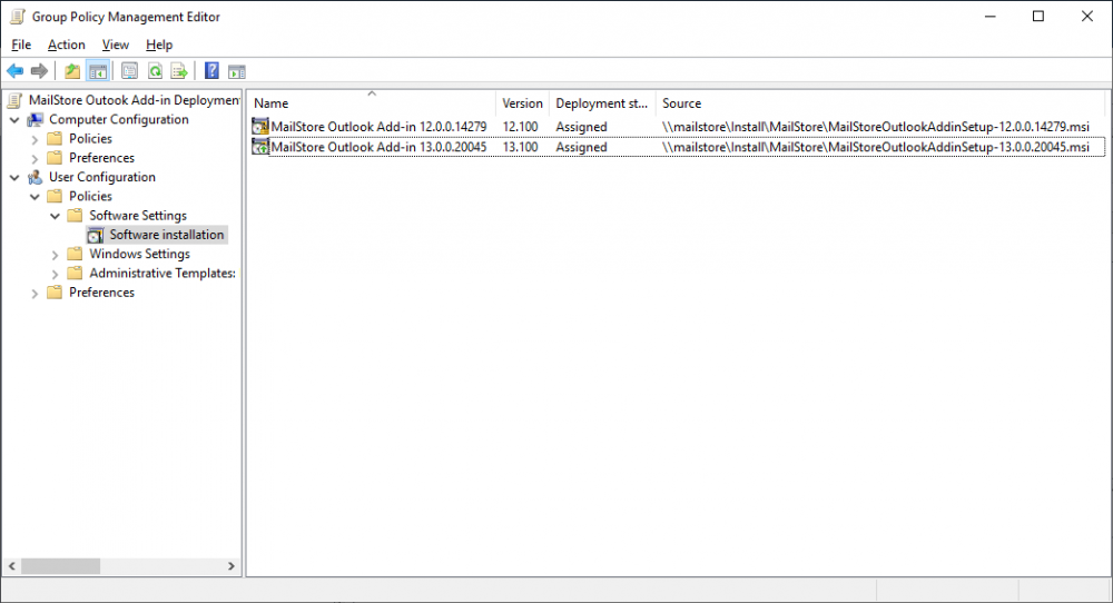 MailStore Outlook Addin Deployment MailStore Server Help