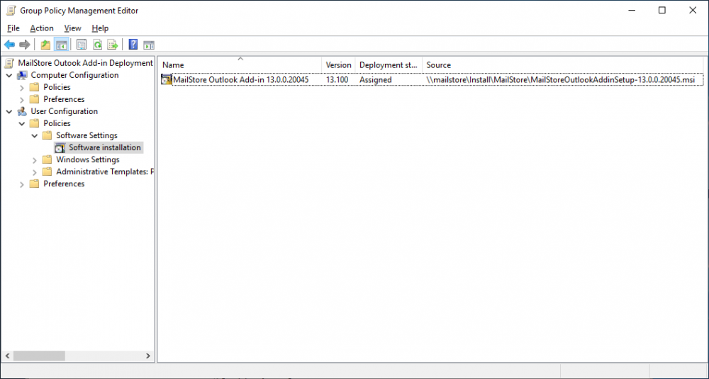 MailStore Outlook Addin Deployment MailStore Server Help